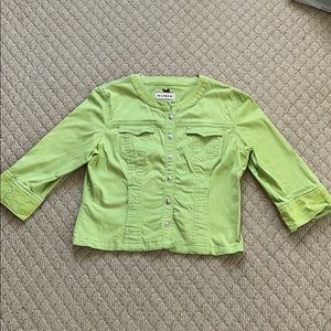 AMI Jacket large lightweight green embroidered